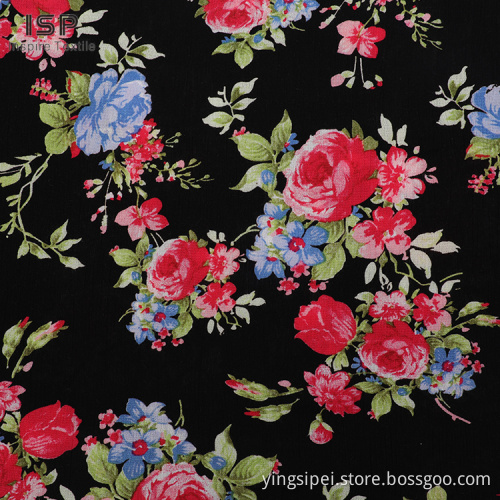 God kvalitet Crinka Floral Woven Printed Viscose Fabric